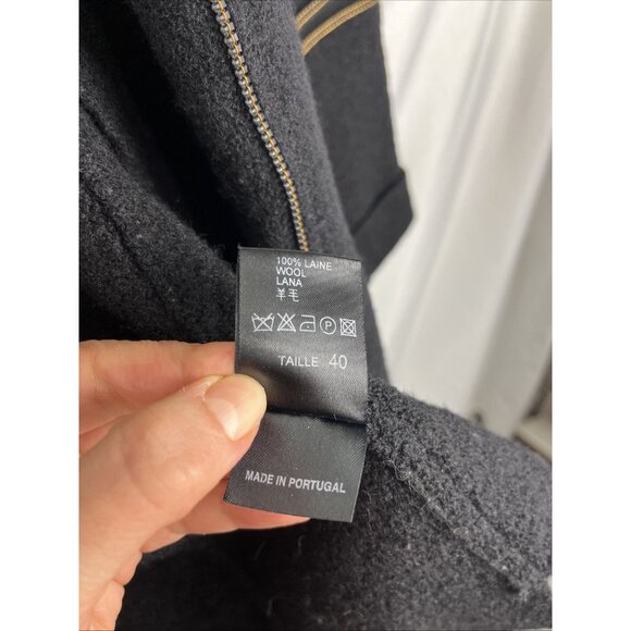 Cop Copine Boiled Wool Black Artsy Asymmetrical Jacket Womens Size XS - Picture 8 of 11